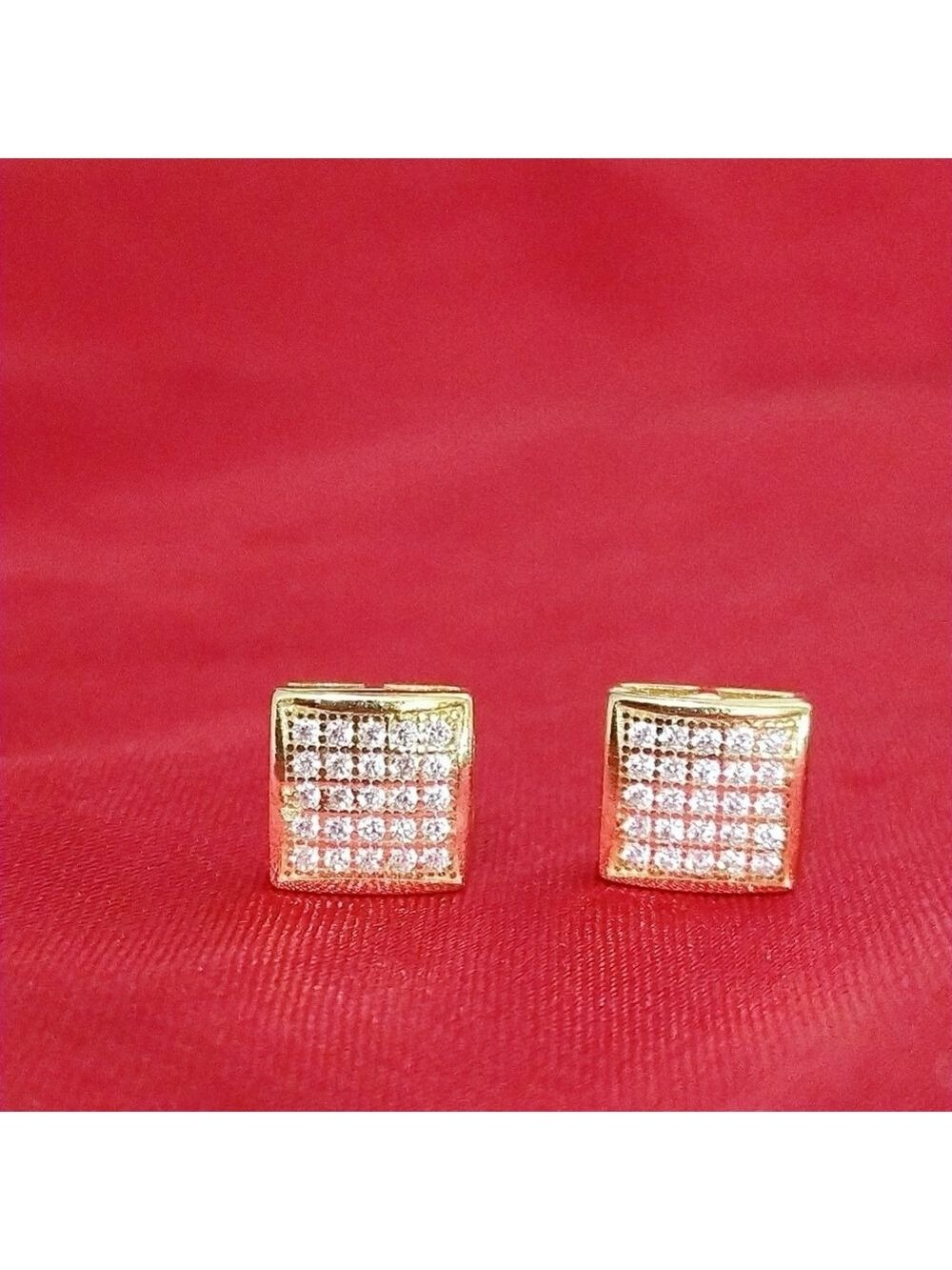 NWT Sterling Silver Princess Cut Micro Pave Cz .925 Stud Earrings